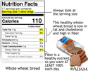 Food label guide for whole wheat bread